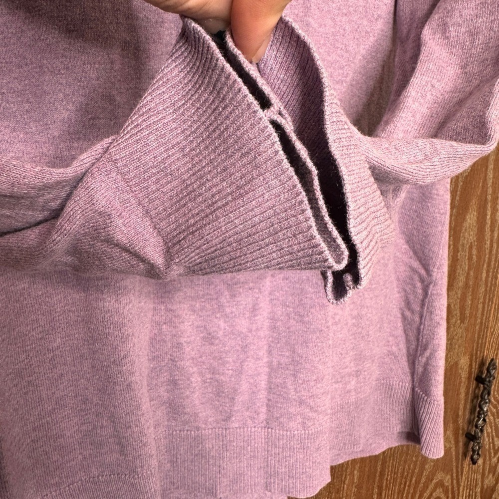 Eddie Bauer Womens Purple Cotton Cashmere V-Neck Button Cardigan Sweater Large - Picture 6 of 8